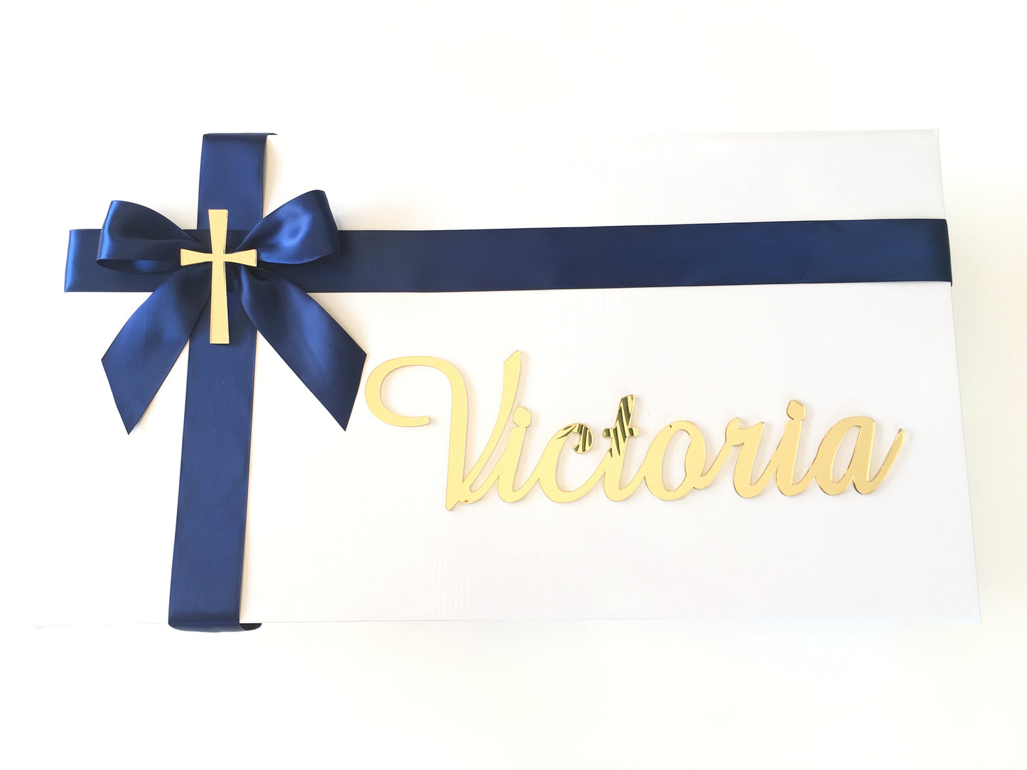 Personalised Double Ribbon Christening Box