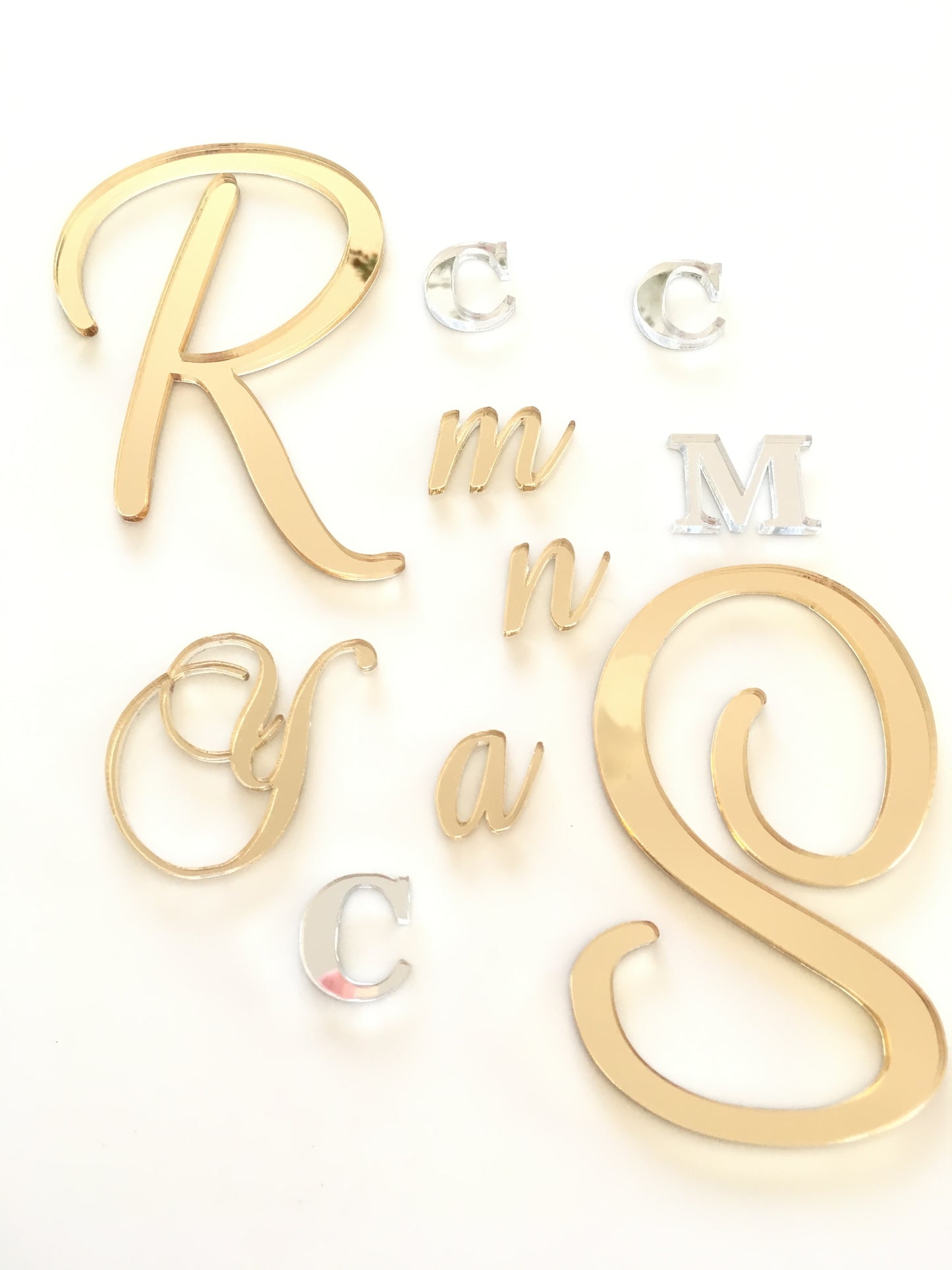 Mirror & Navy Single Letters & Numbers