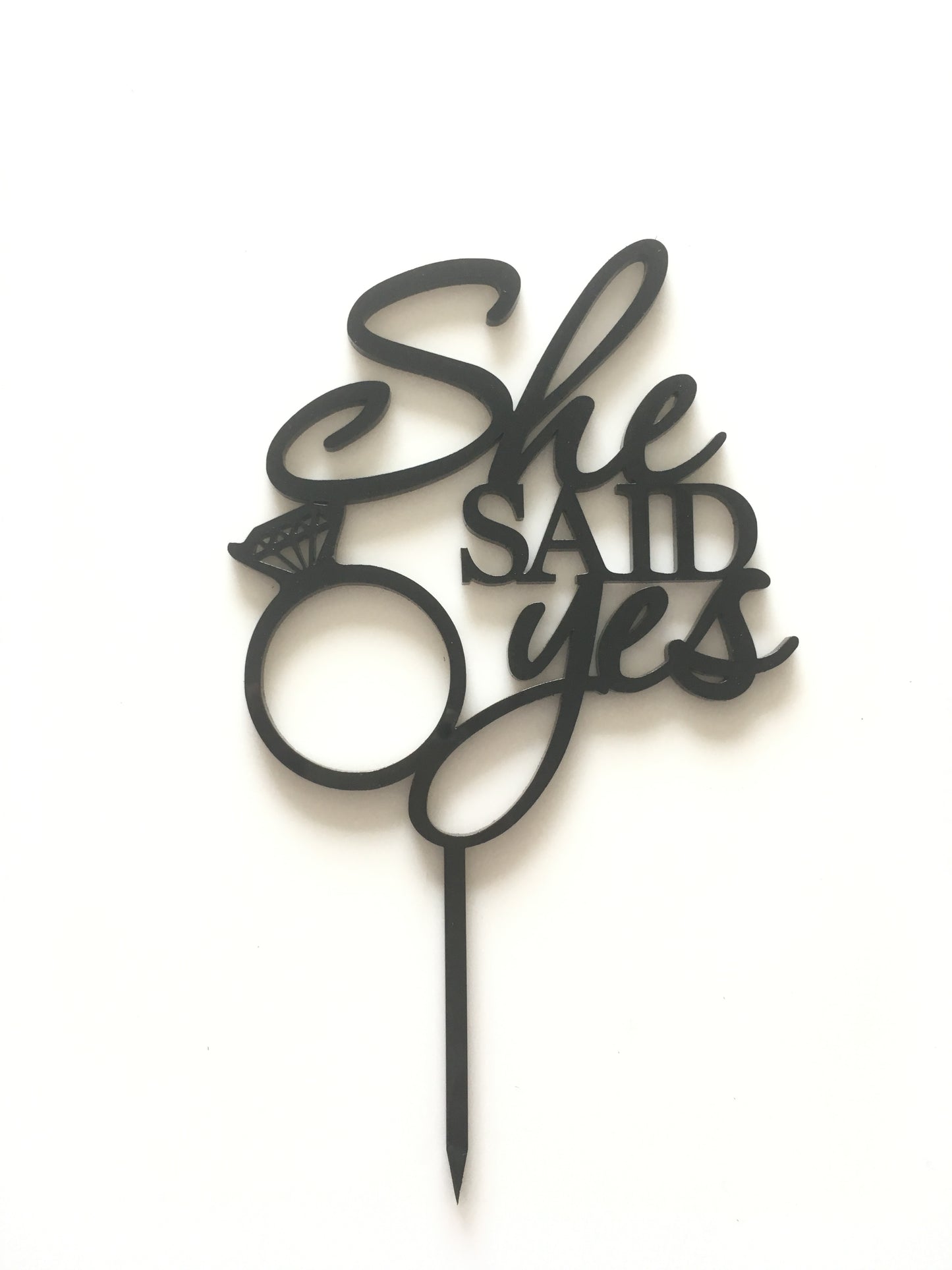 She Said Yes Cake Topper
