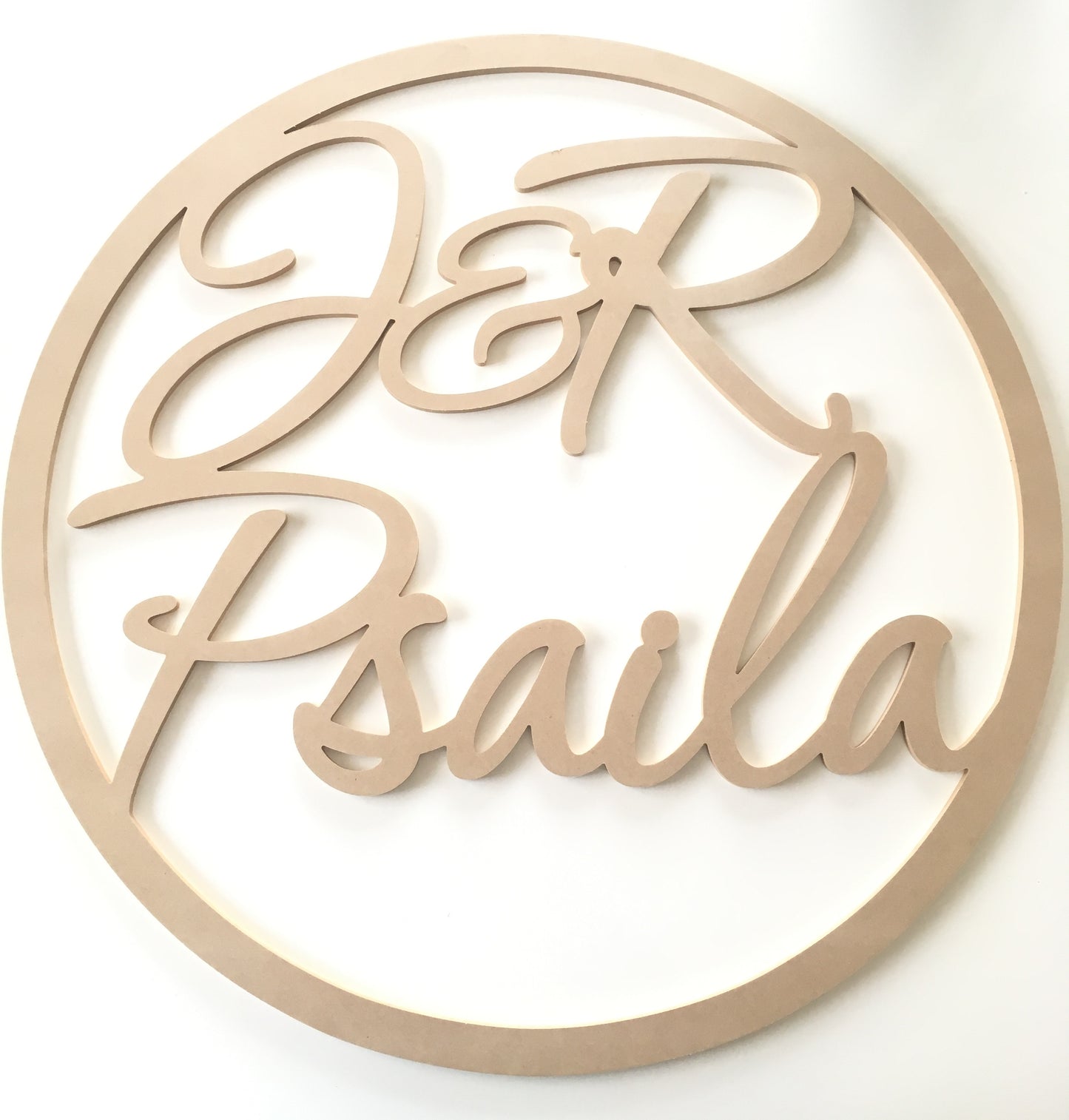 Medium Wooden Hoop Sign with Custom Text