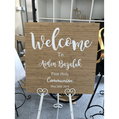 Hire welcome board with easel