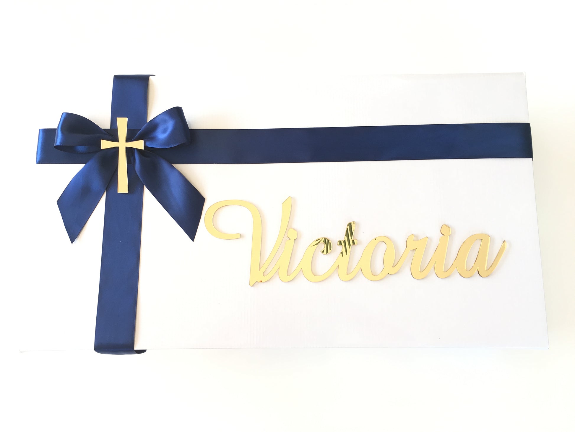 Personalised Double Ribbon Christening Box