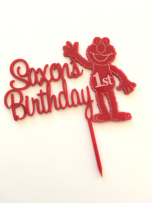 Name + Elmo  Cake Topper