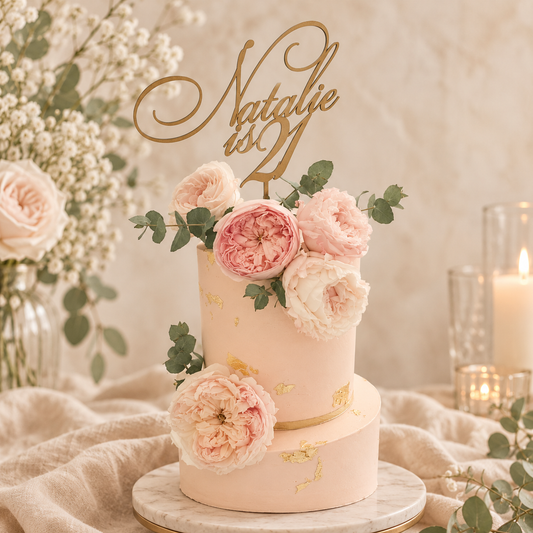 2 Line Cake Topper