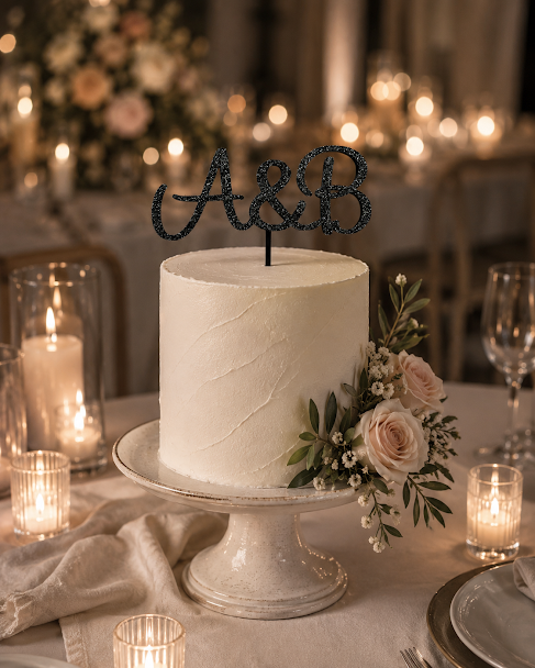 Initial & Initial Cake Topper — personalised cake topper handmade in Melbourne by Artistic Signage