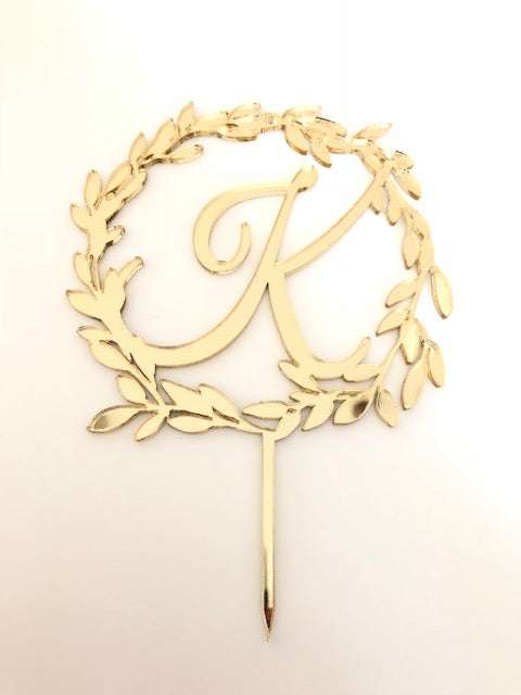 Full Wreath + Initial Cake Topper