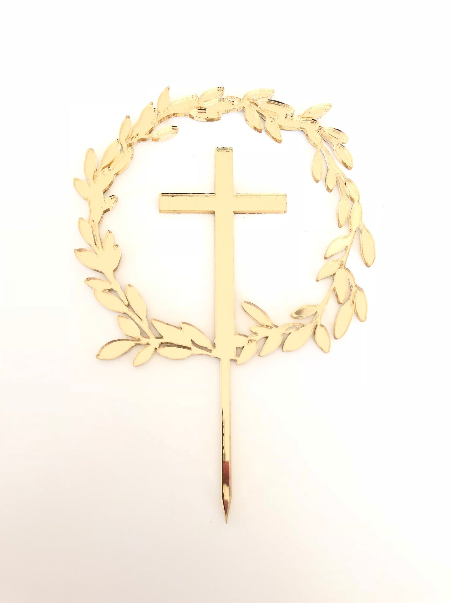 Full Wreath + Cross Cake Topper