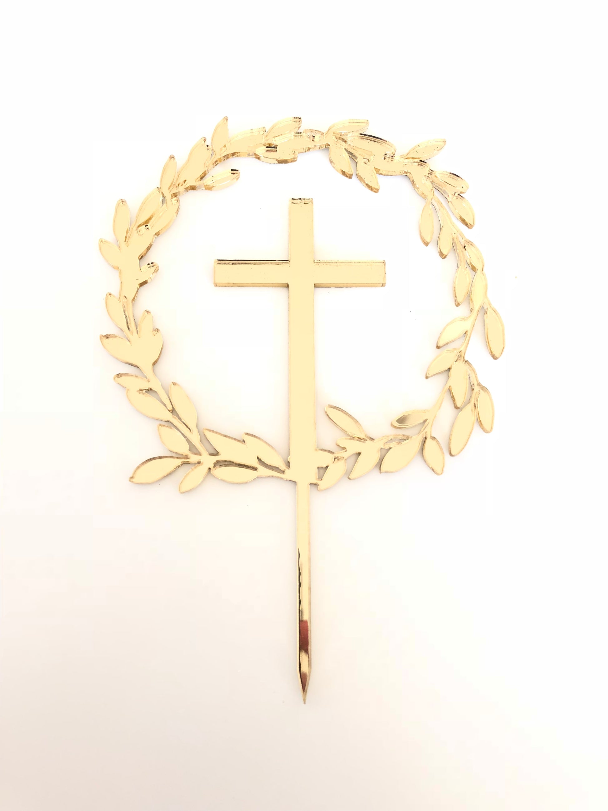 Full Wreath + Cross Cake Topper