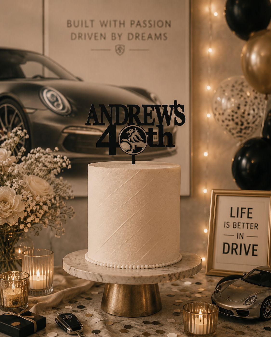 Holden Logo Line Cake Topper — personalised cake topper handmade in Melbourne by Artistic Signage
