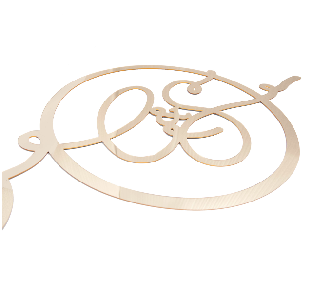 Large Mirror Hoop Sign with Custom Text