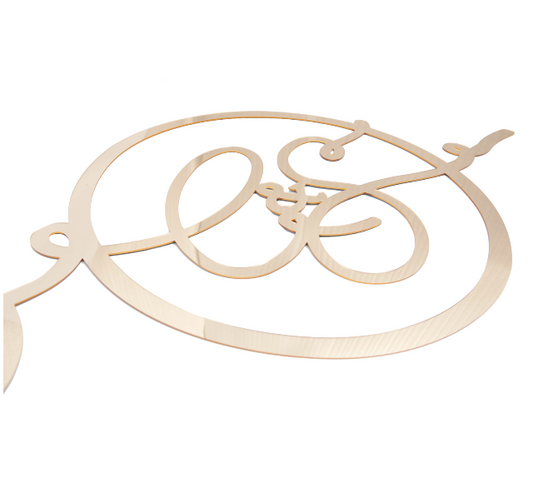 Medium Size Mirror Hoop Sign with Custom Text