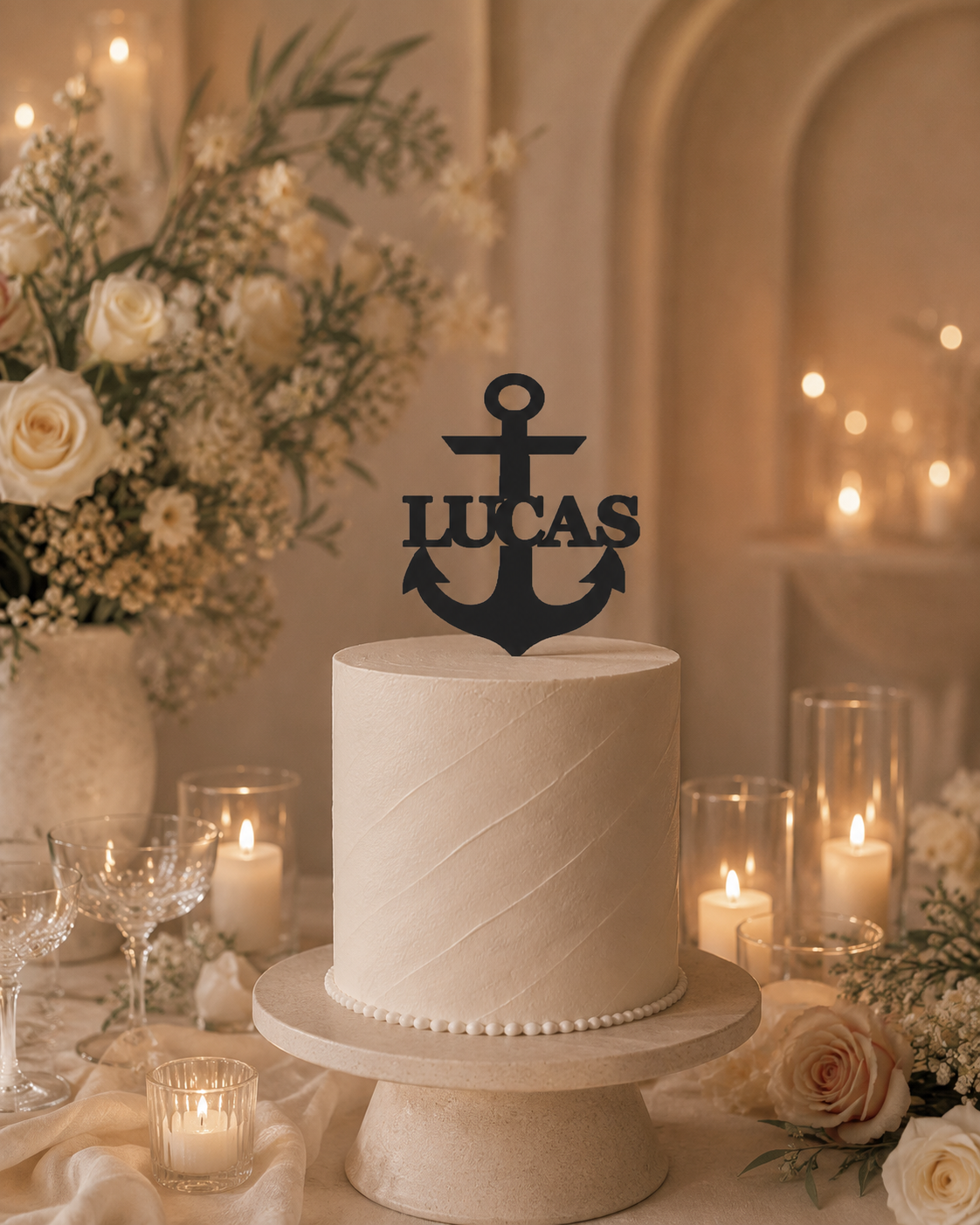Anchor + Name Cake Topper