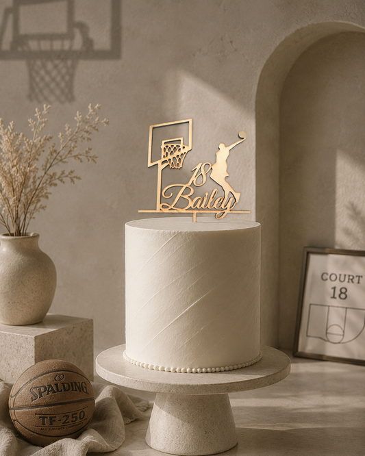 Basket Ball Cake Topper — personalised cake topper handmade in Melbourne by Artistic Signage