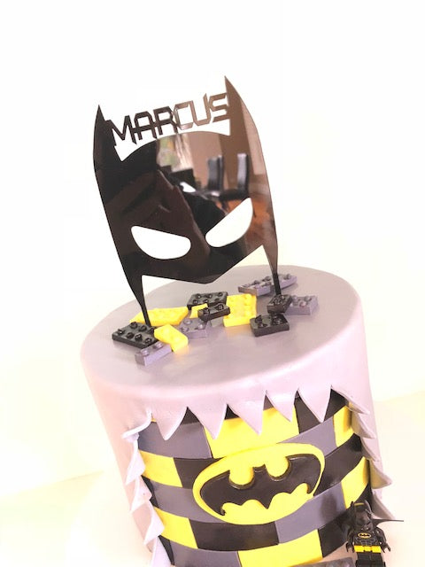 Batman + Name Mask Cake Topper