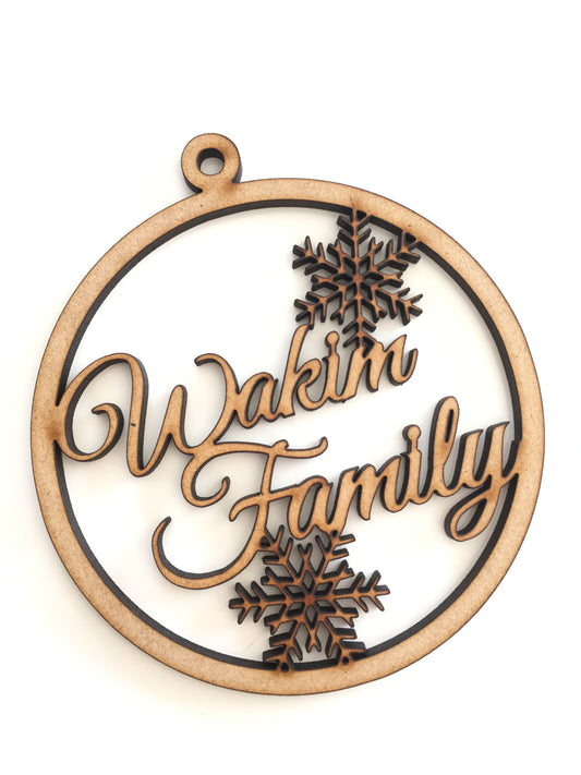 Christmas Family Baubles With Snowflakes
