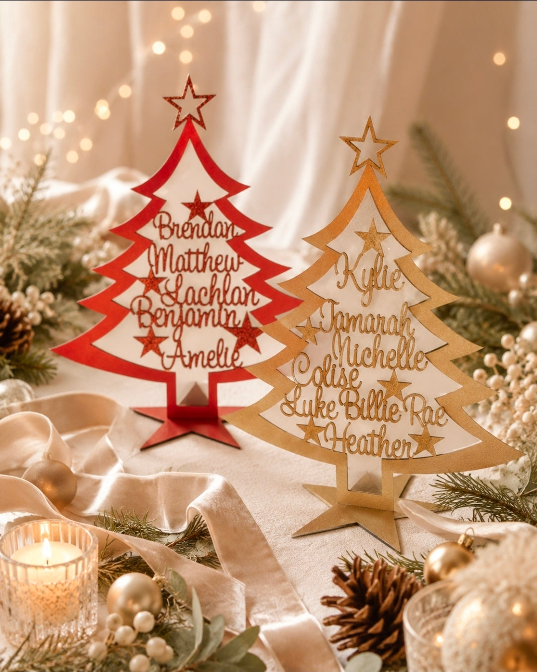 Christmas Family Tree — personalised Christmas decoration handmade in Melbourne by Artistic Signage