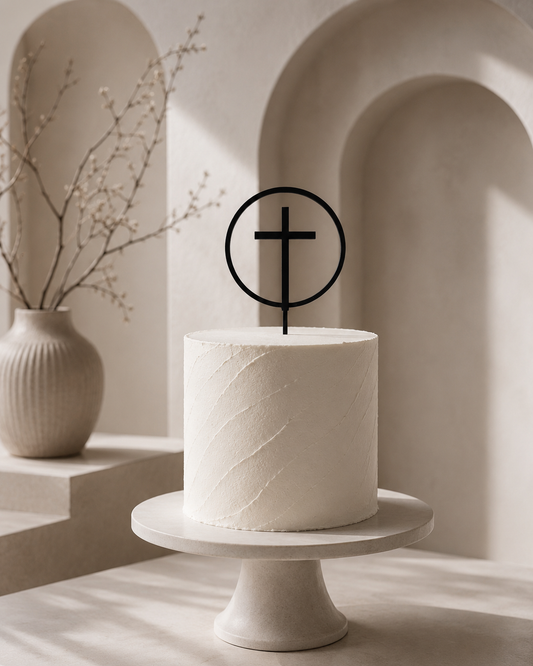 Cross Monogram Cake Topper — personalised cake topper handmade in Melbourne by Artistic Signage