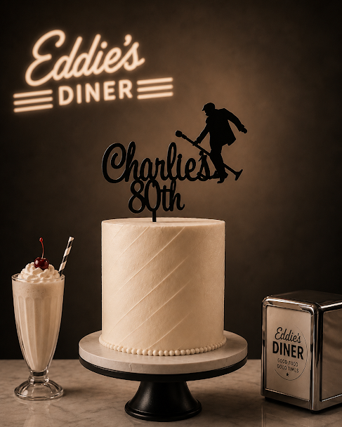 Elvis Name & Age Cake Topper — personalised cake topper handmade in Melbourne by Artistic Signage