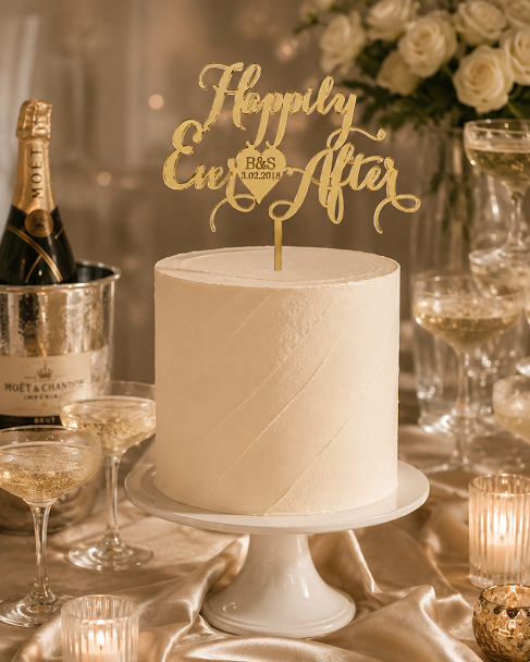 Happily Ever After Cake Topper — personalised cake topper handmade in Melbourne by Artistic Signage