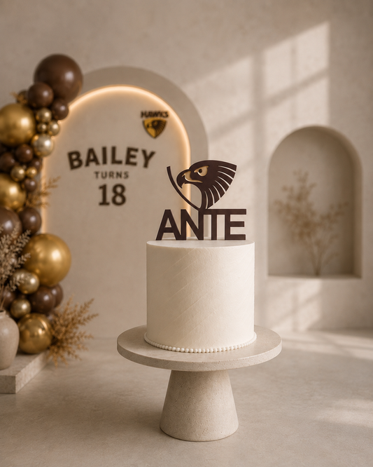 Hawks + Name Cake Topper