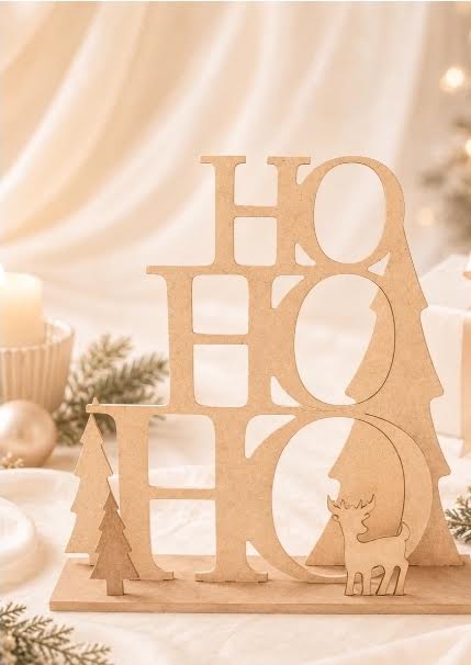 Christmas Ho HO HO — personalised Christmas decoration handmade in Melbourne by Artistic Signage
