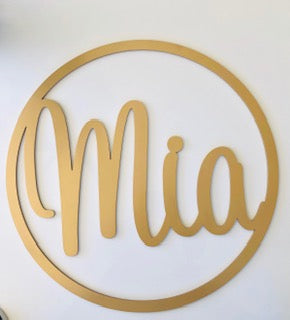 Large Wooden Hoop Sign with Custom Text