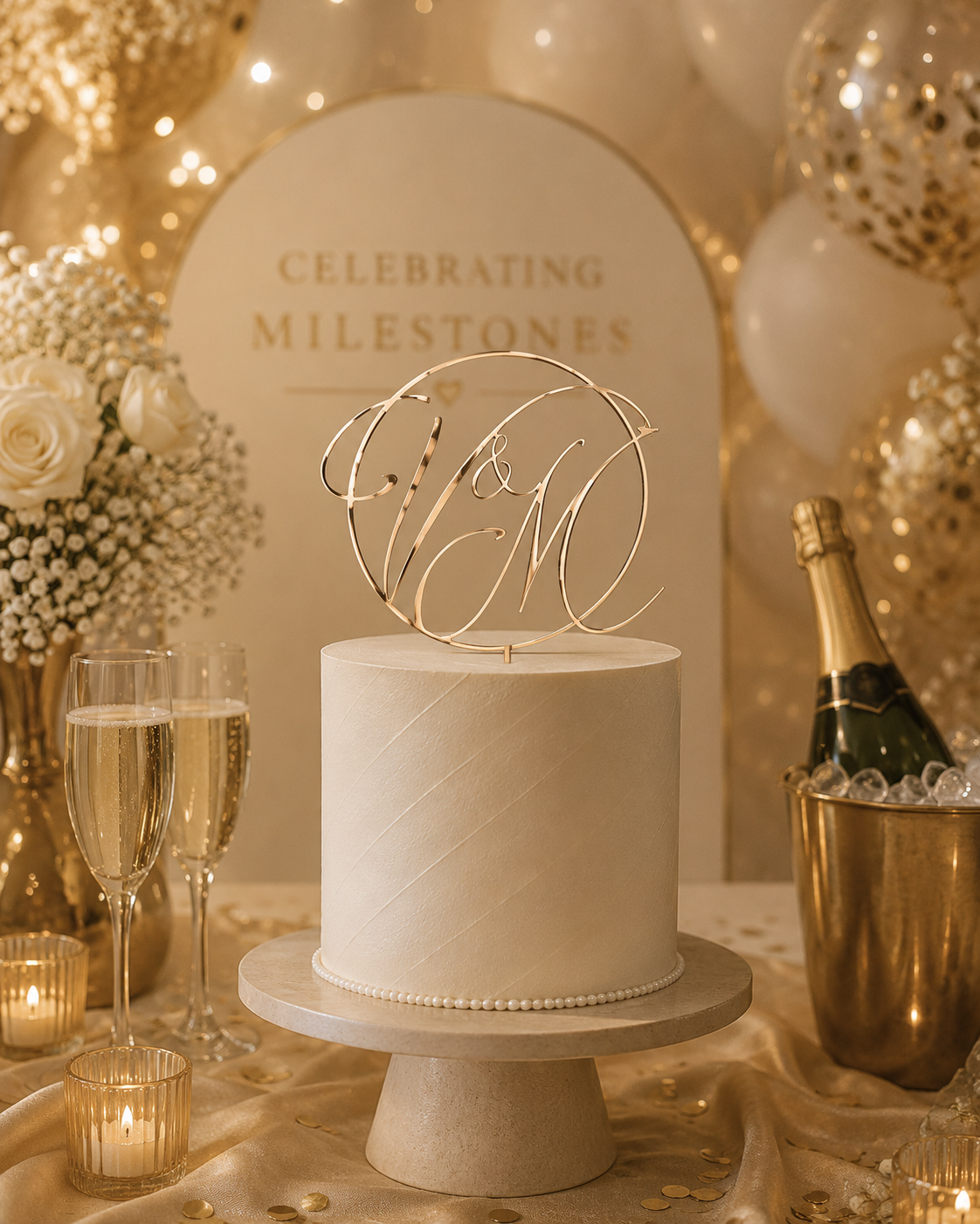Monogram Cake Topper — personalised cake topper handmade in Melbourne by Artistic Signage