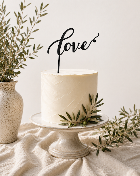 Love Cake Topper — personalised cake topper handmade in Melbourne by Artistic Signage