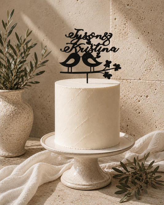 Love Birds Cake Topper — personalised cake topper handmade in Melbourne by Artistic Signage