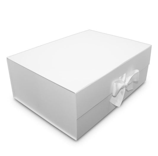 Magnetic White Bow Box