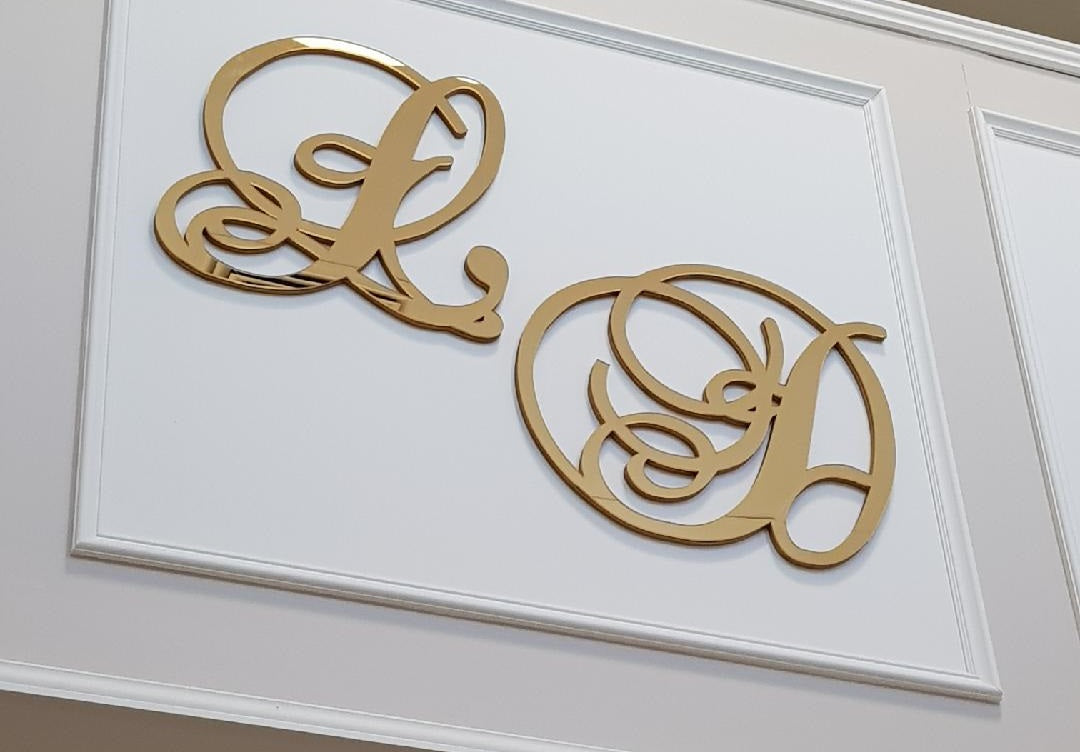 Large Mirror & Navy Single Letters & Numbers