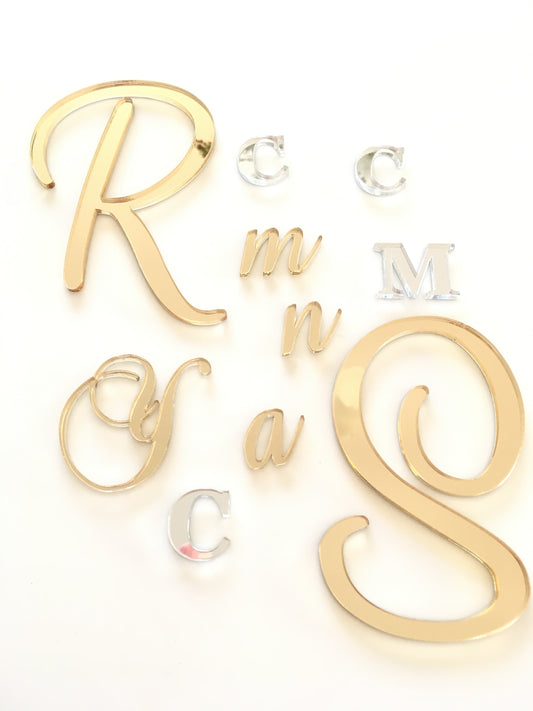 Mirror & Navy Single Letters & Numbers