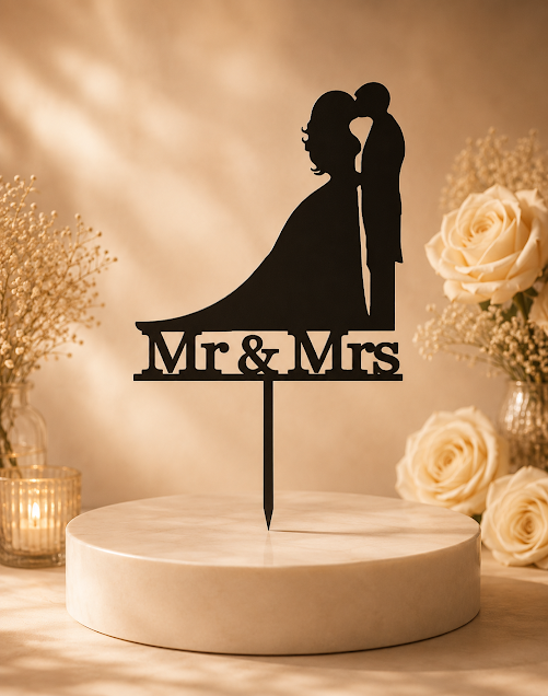 Mr & Mrs — personalised cake topper handmade in Melbourne by Artistic Signage