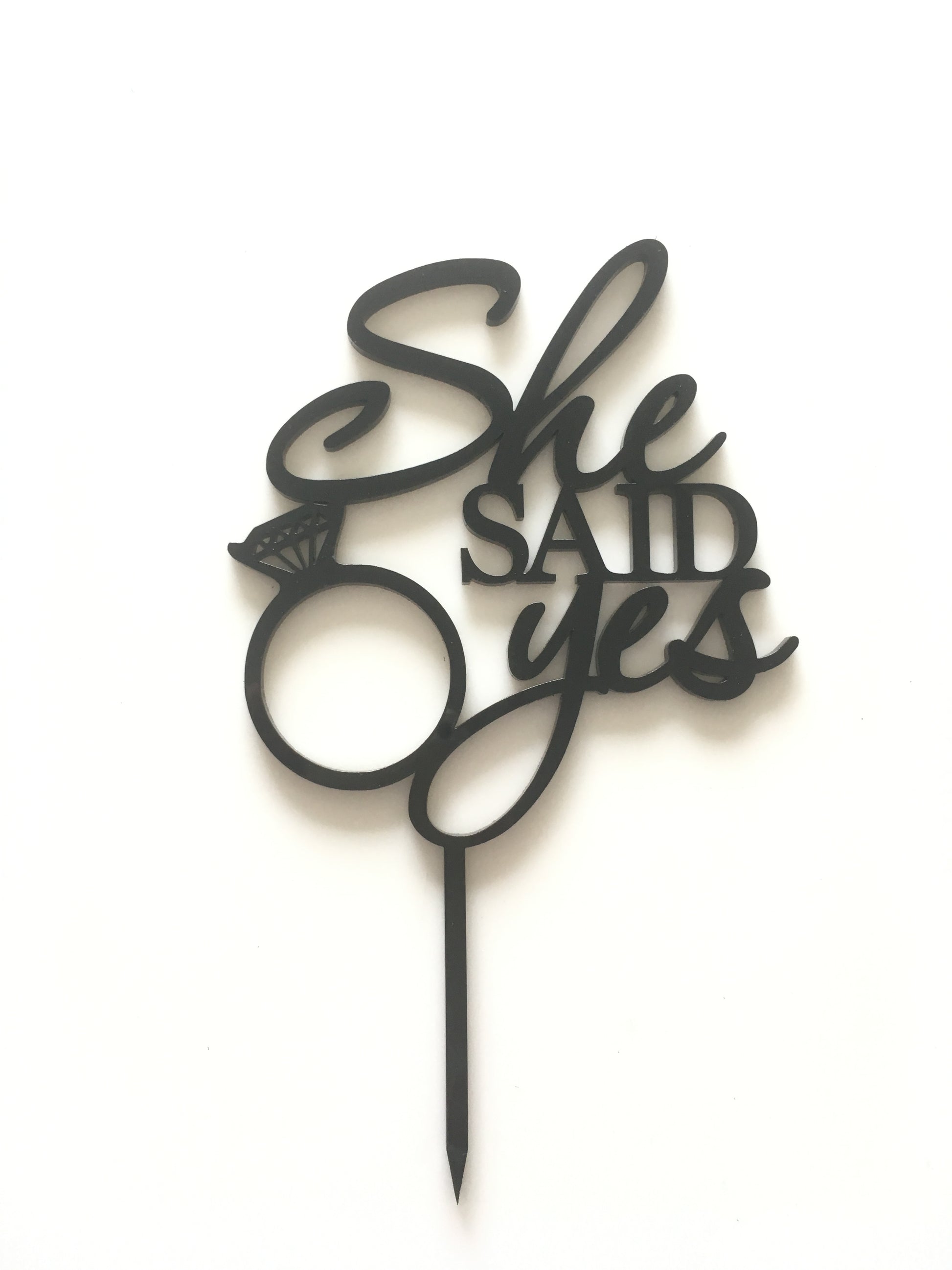 She Said Yes Cake Topper