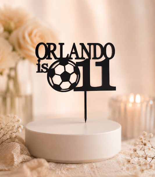 Soccer & Name Cake Topper