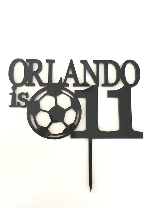 Soccer & Name Cake Topper