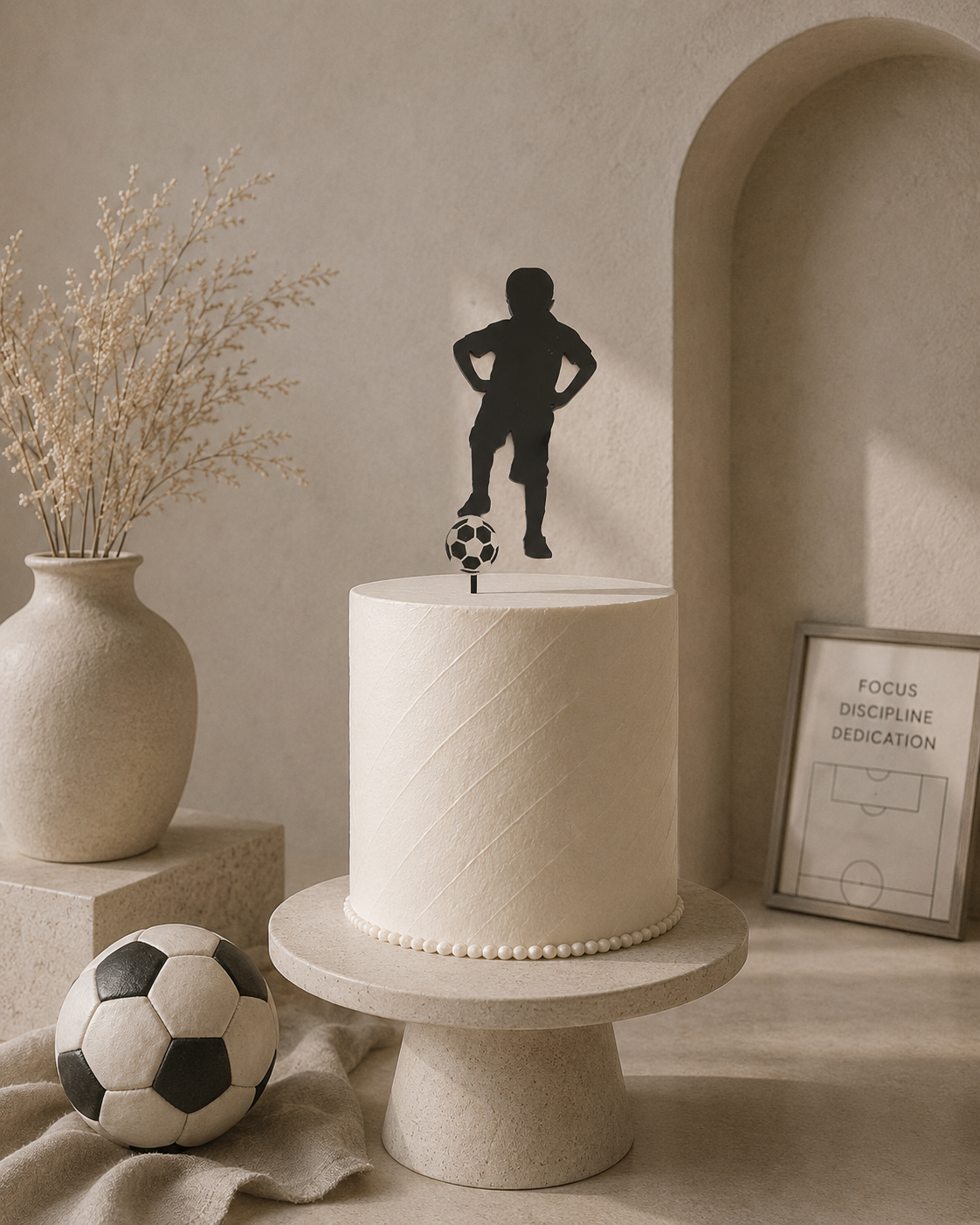 3D Soccer Ball Cake Topper — personalised cake topper handmade in Melbourne by Artistic Signage