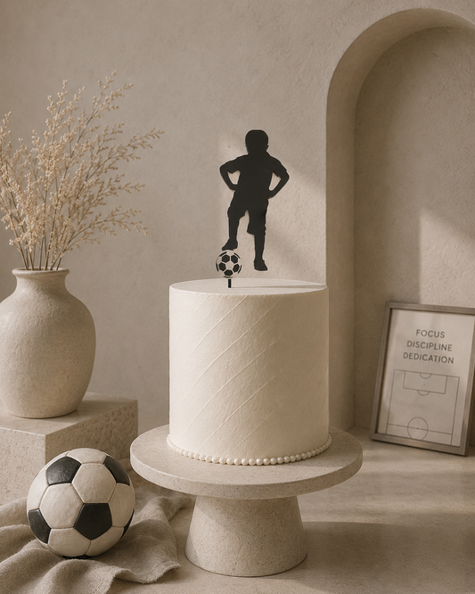 3D Soccer Ball Cake Topper — personalised cake topper handmade in Melbourne by Artistic Signage