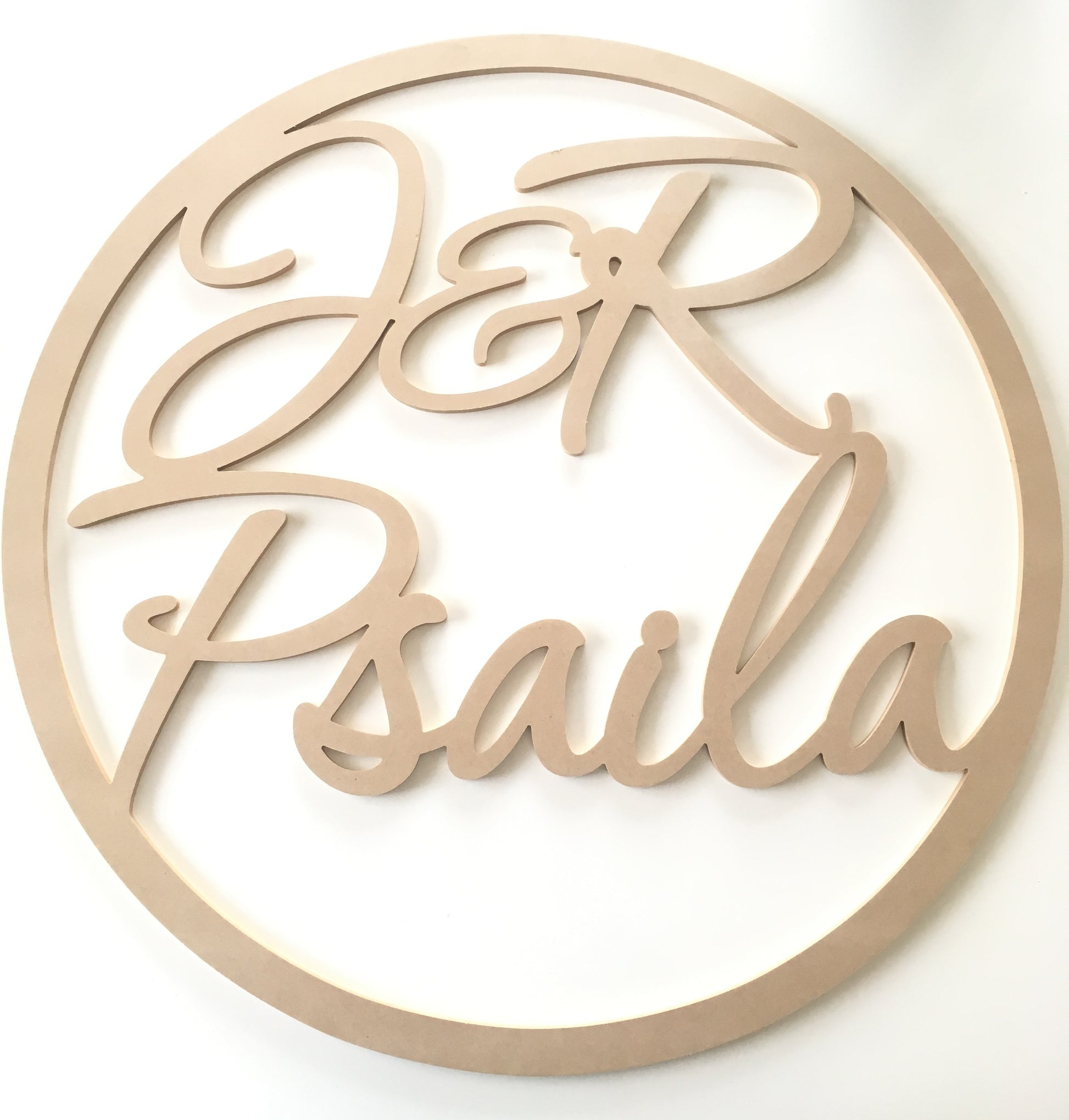 Medium Wooden Hoop Sign with Custom Text